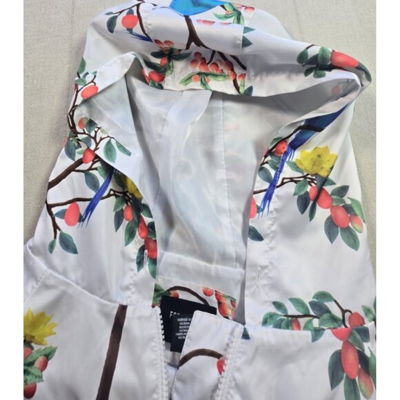 Forever 21 Men’s Windbreaker Jacket Med Multi White Birds of Paradise Print - Picture 12 of 15